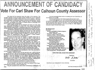 Announcement of Candidacy